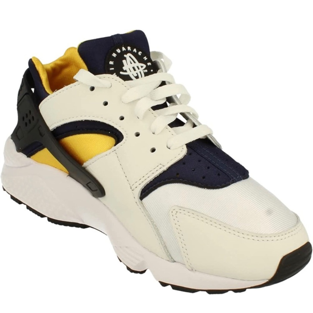 Nike Air Huarache Michigan DD1068-107 White /Varsity Maize/Blue Retro  Size 10